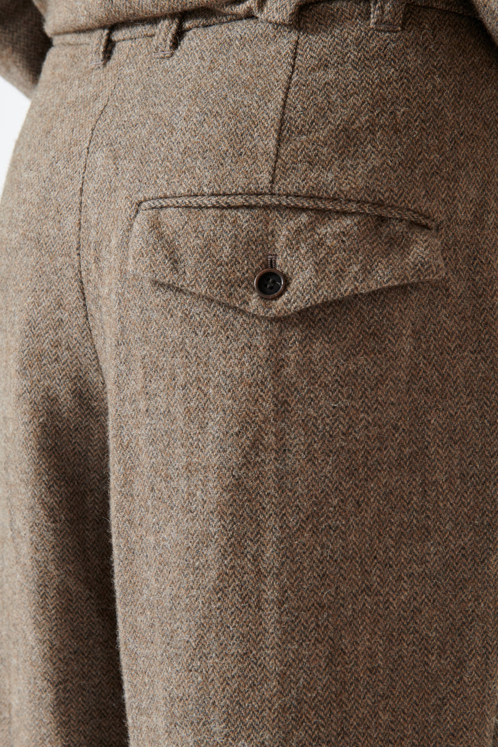 Julia wearing Pas de Calais Eco Wool Herringbone Wide Pants rear/detail view
