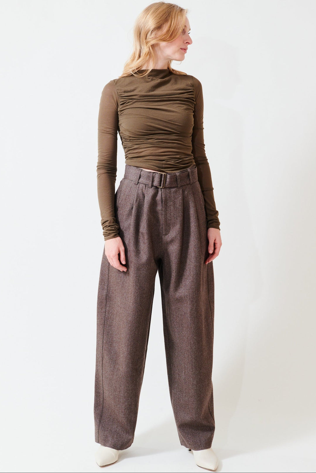Madi wearing Soeur Cole Trouser front view