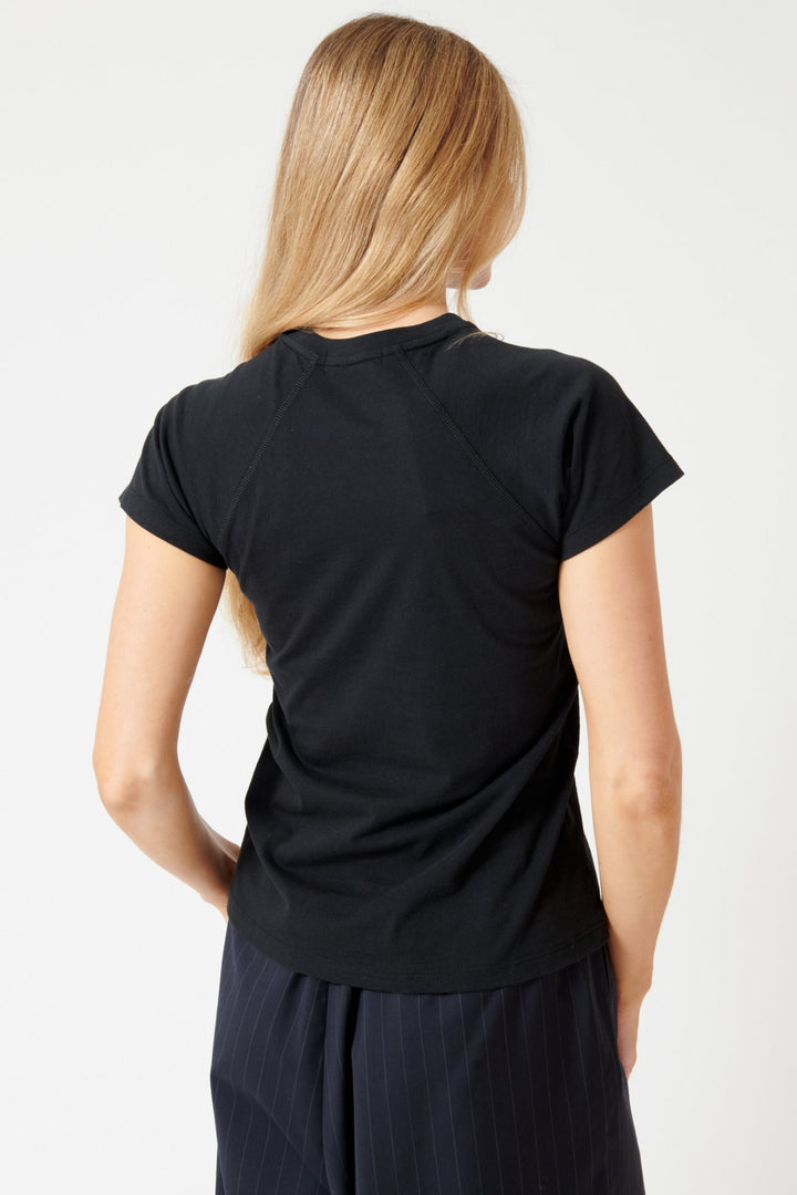 Mari wearing 6397 Raglan Slim Tee rear view
