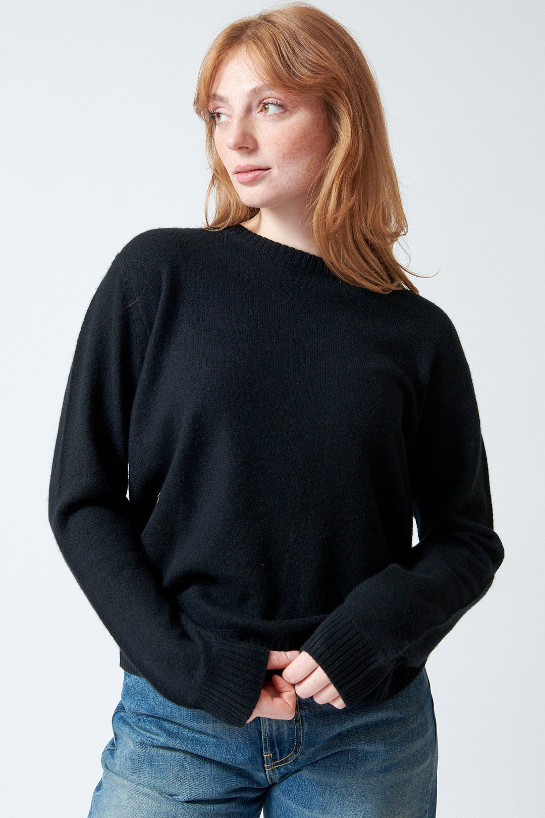 Waverly wearing Jumper 1234 Light Crew front view