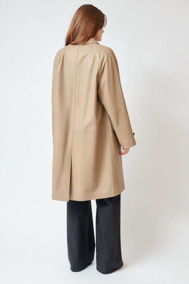 Julia wearing Dorothee Schumacher Sleek Statement III Coat rear view
