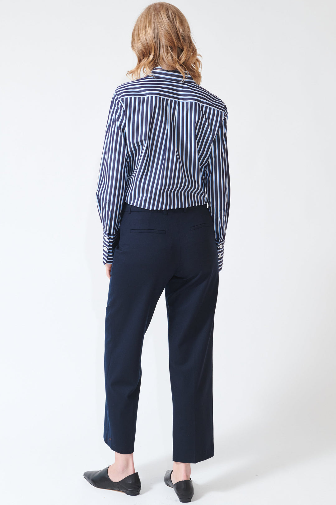 Madi wearing Odeeh Flannel Pants rear view