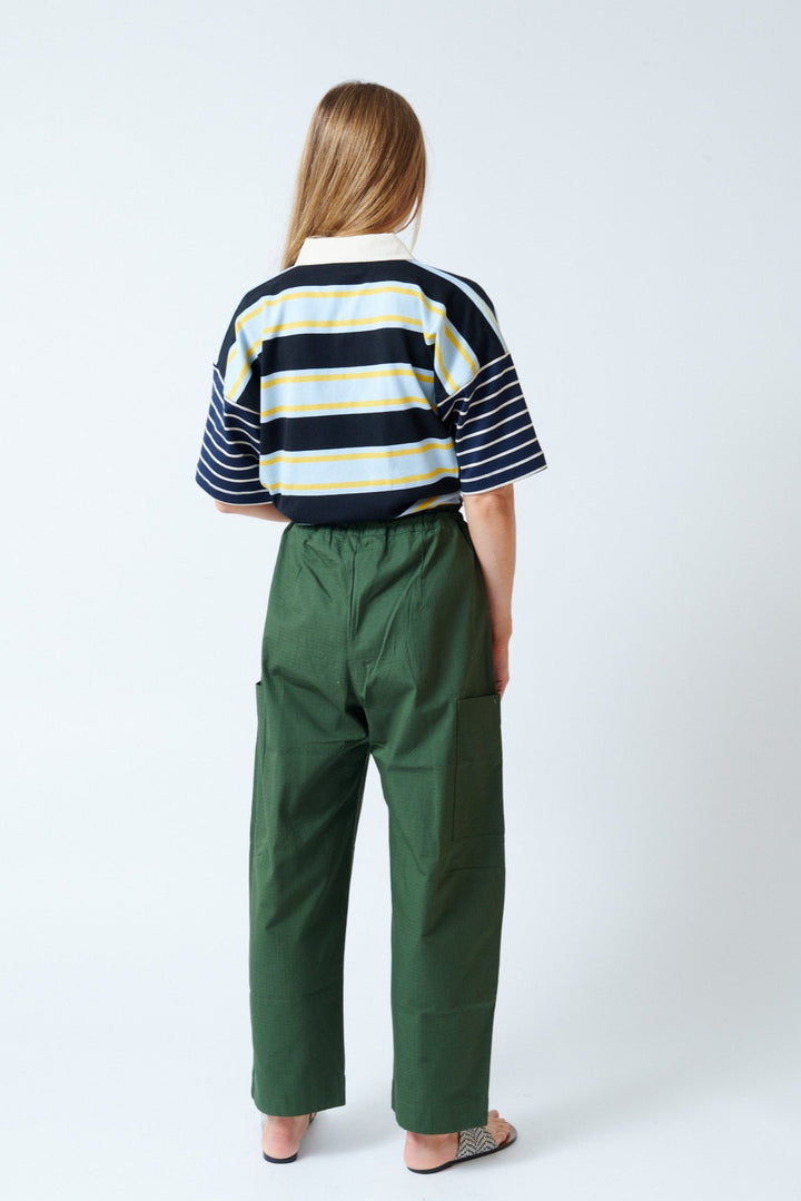 Mari wearing Kowtow Parker Pant rear view