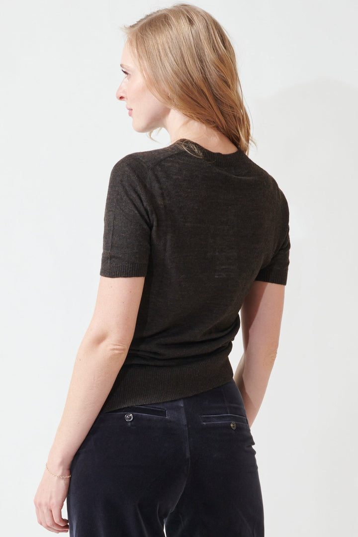 Madi wearing Soeur Floris Sweater rear view