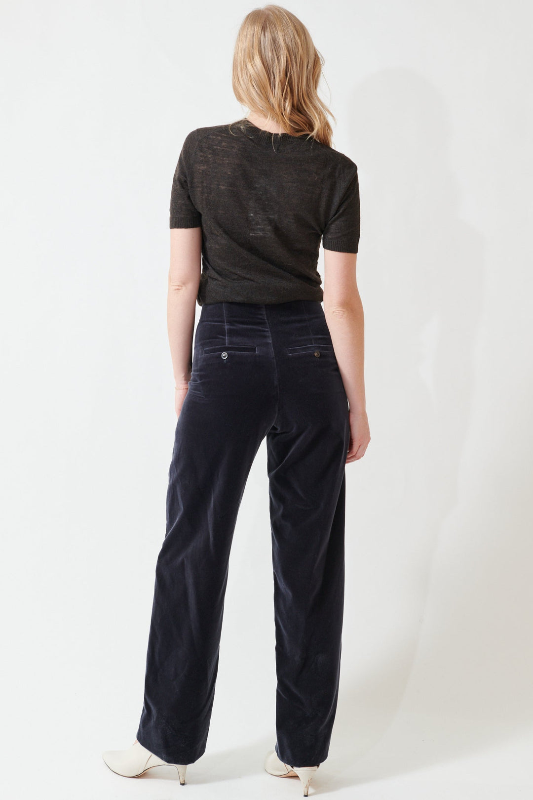 Madi wearing Soeur Celestin Trousers rear view