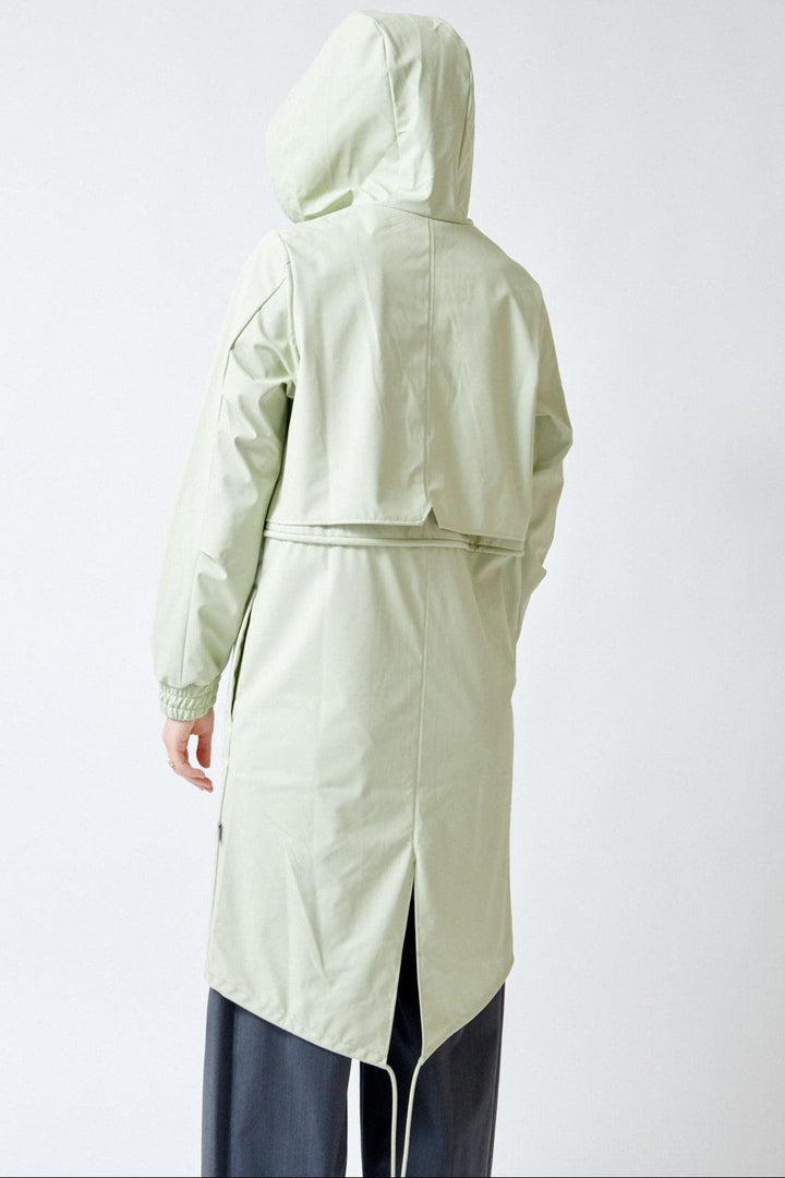 Madi wearing Rains String W Parka W3 rear view