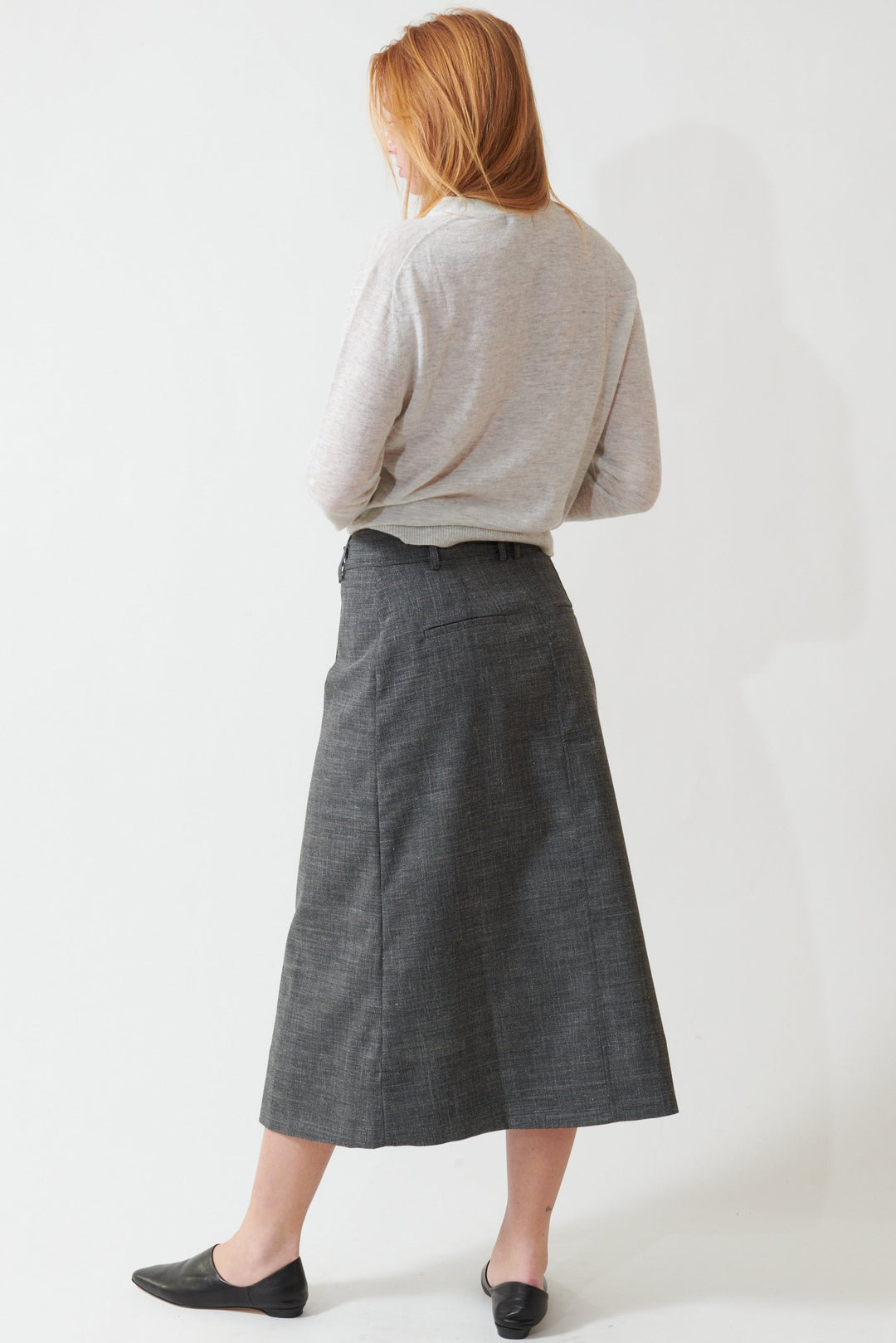Aysia wearing Soeur Varna Skirt rear view