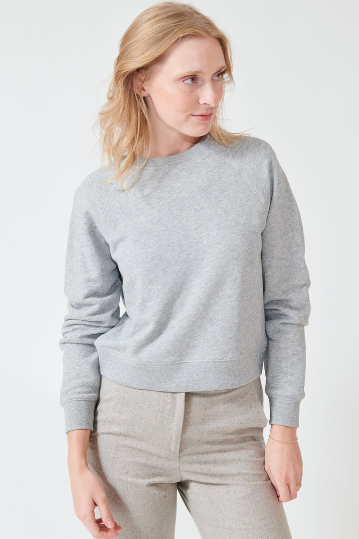 Madi wearing Lilla P Raglan Sweatshirt front view