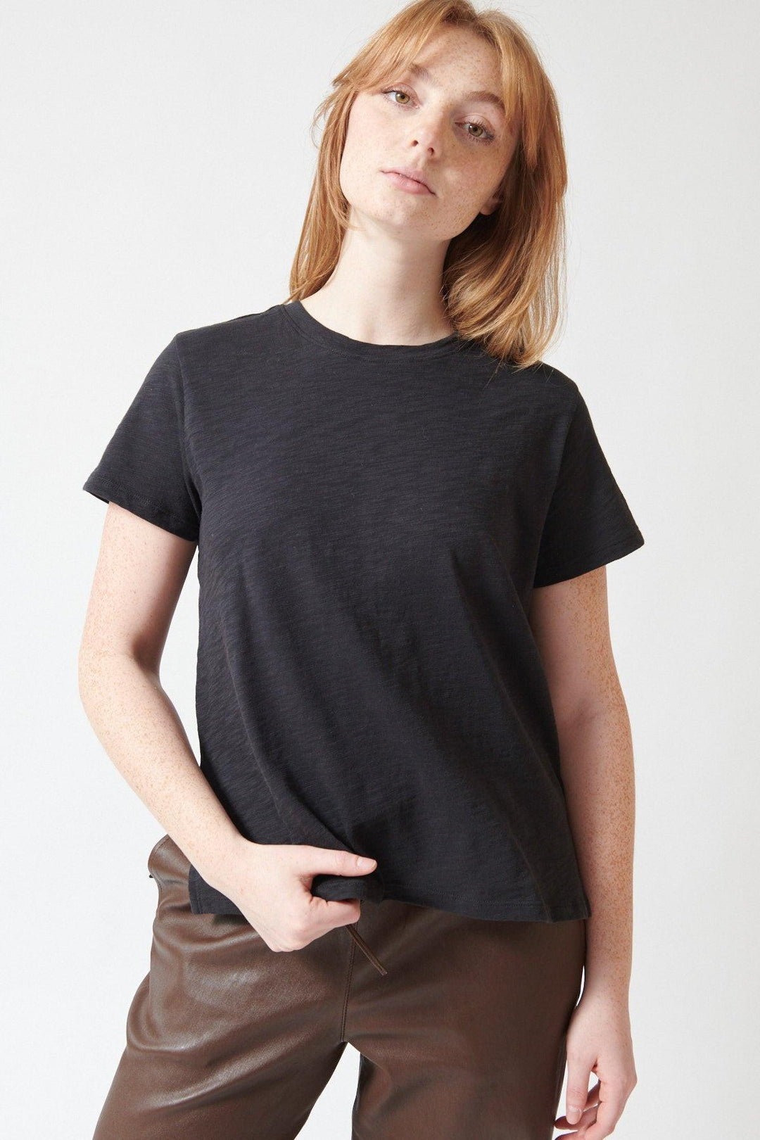 Waverly wearing Lilla P Boyfriend Tee front view