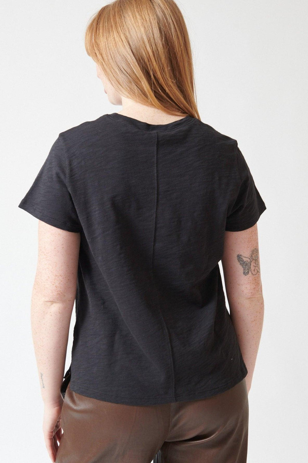 Waverly wearing Lilla P Boyfriend Tee rear view
