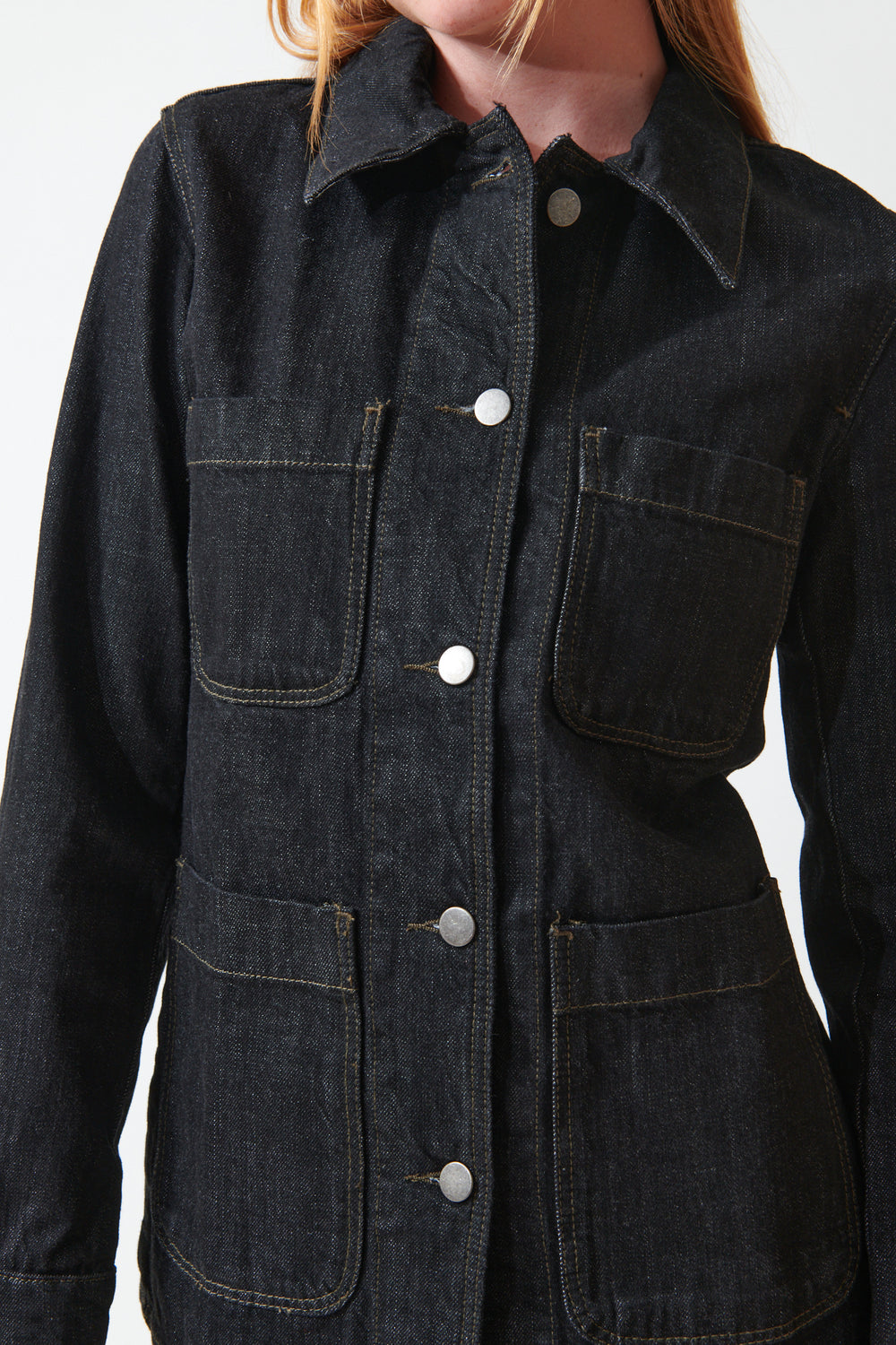 Aysia wearing Soeur Garry Jacket front/detail view