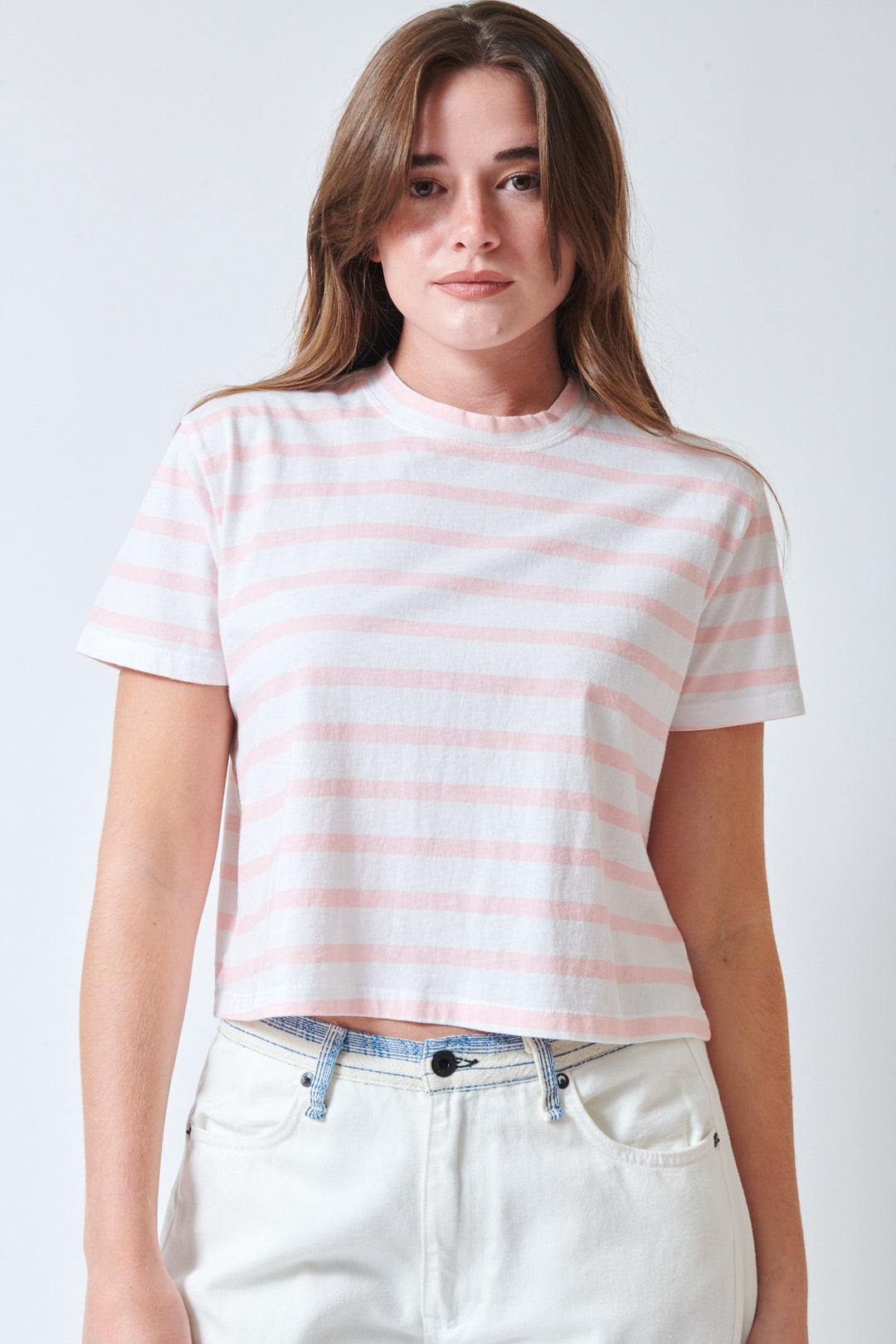 Julia wearing ASKK NY Shrunken Boy Tee front view