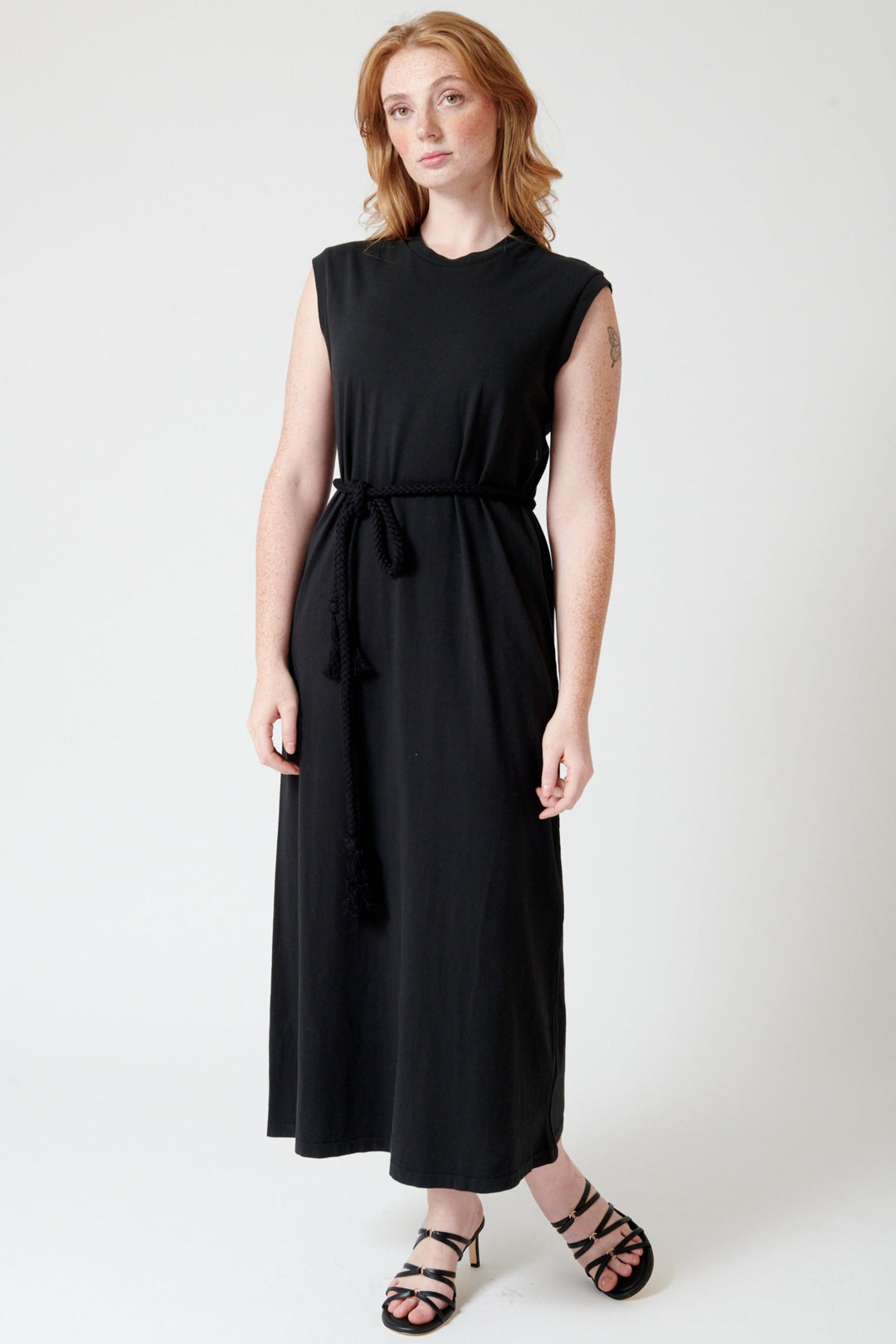 Waverly wearing The Great The Square Tee Dress front view