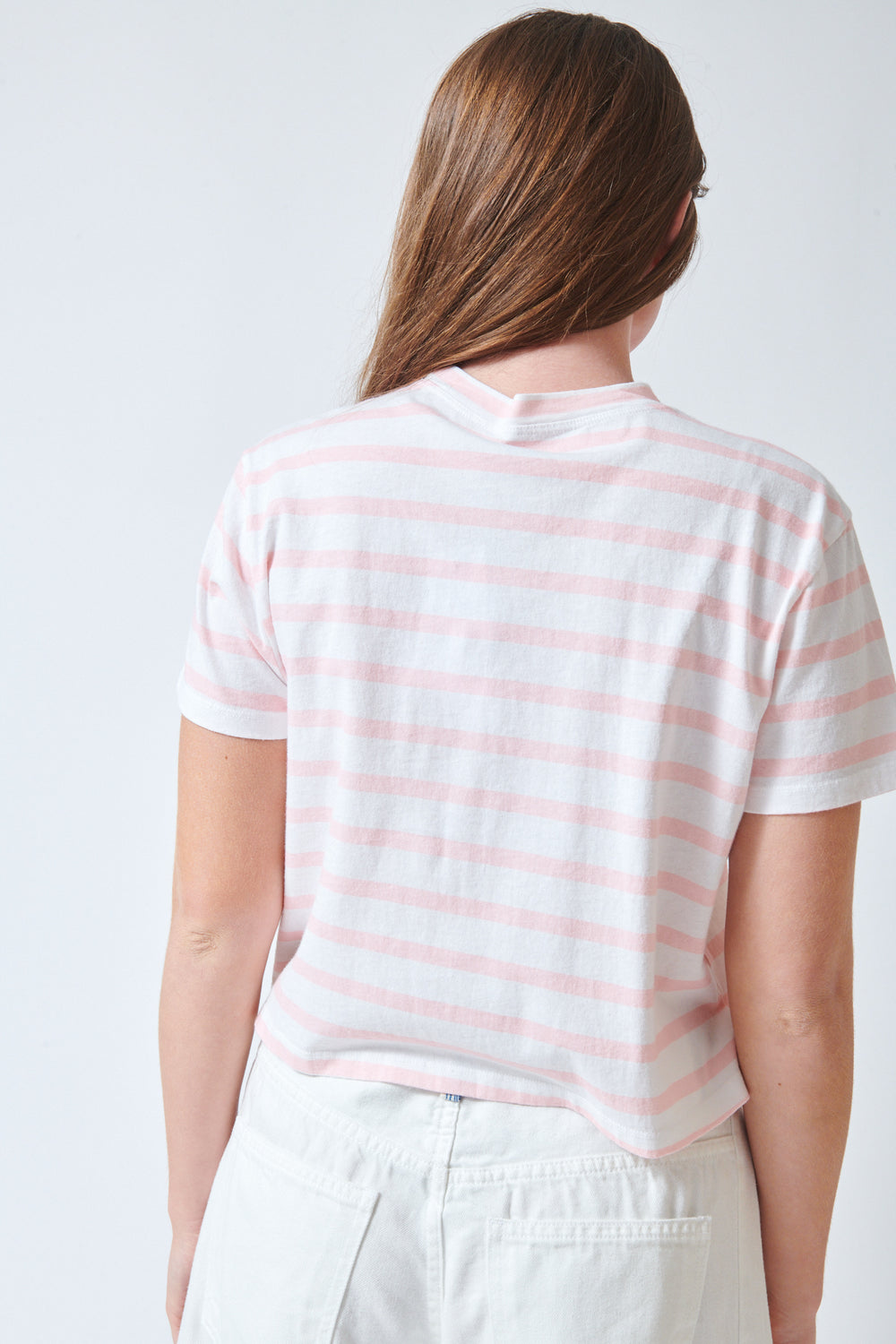 Julia wearing ASKK NY Shrunken Boy Tee rear view