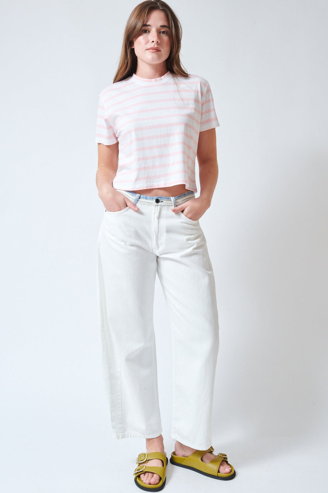 Julia wearing ASKK NY Catamaran Jean front view