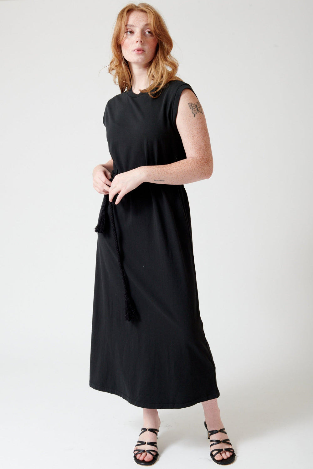 Waverly wearing The Great The Square Tee Dress front view
