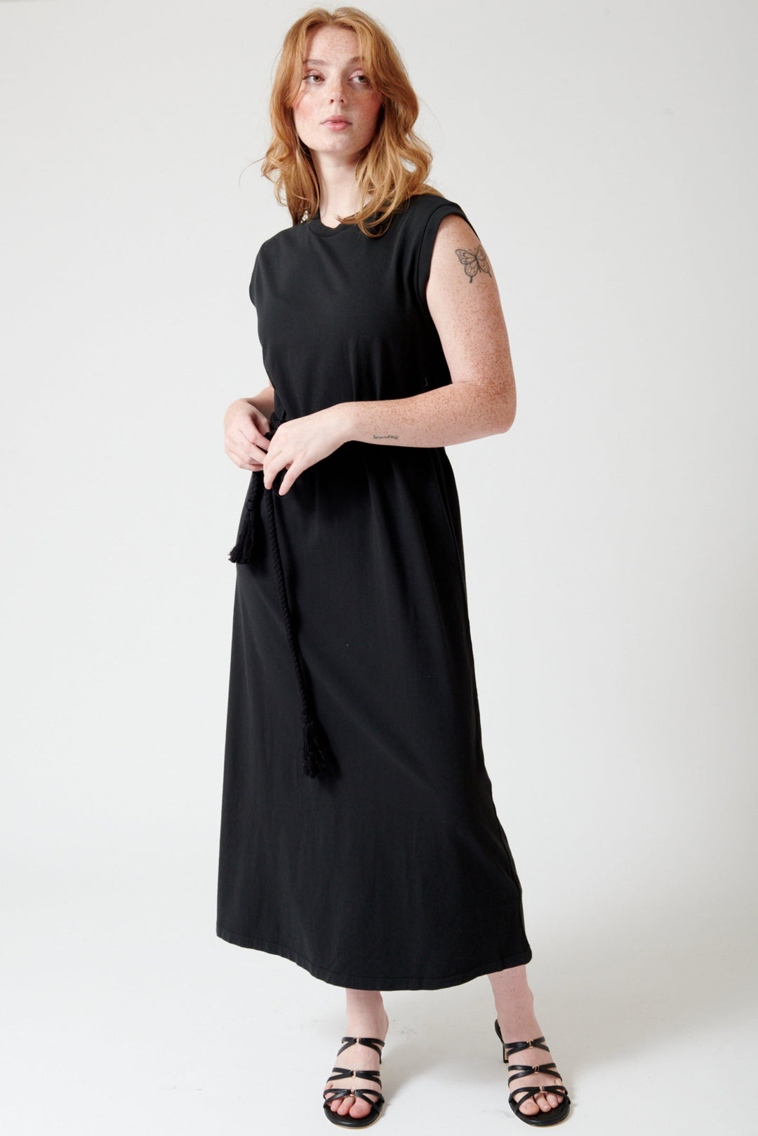 Waverly wearing The Great The Square Tee Dress front view