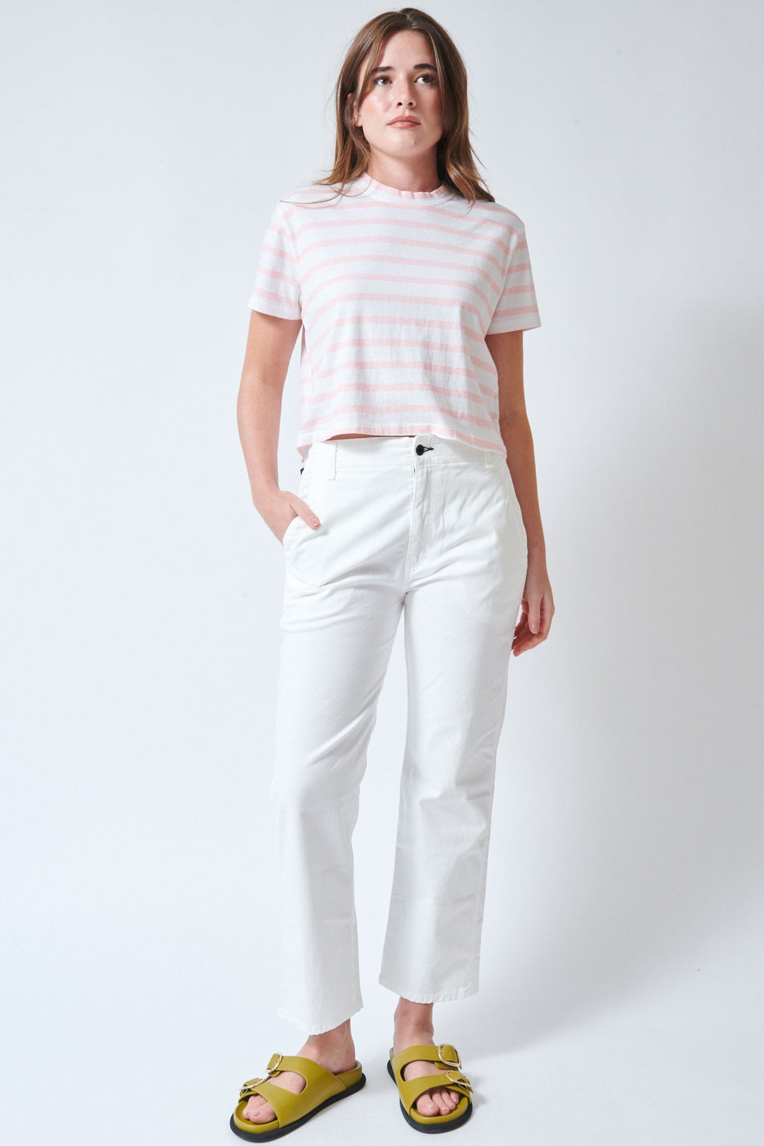 Julia wearing ASKK NY Tomboy Twill front view