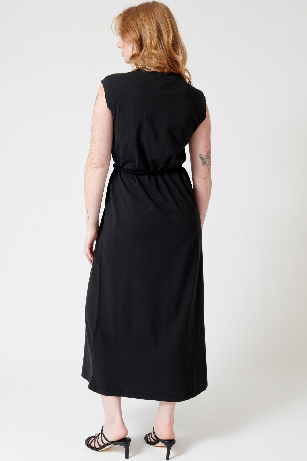 Waverly wearing The Great The Square Tee Dress rear view