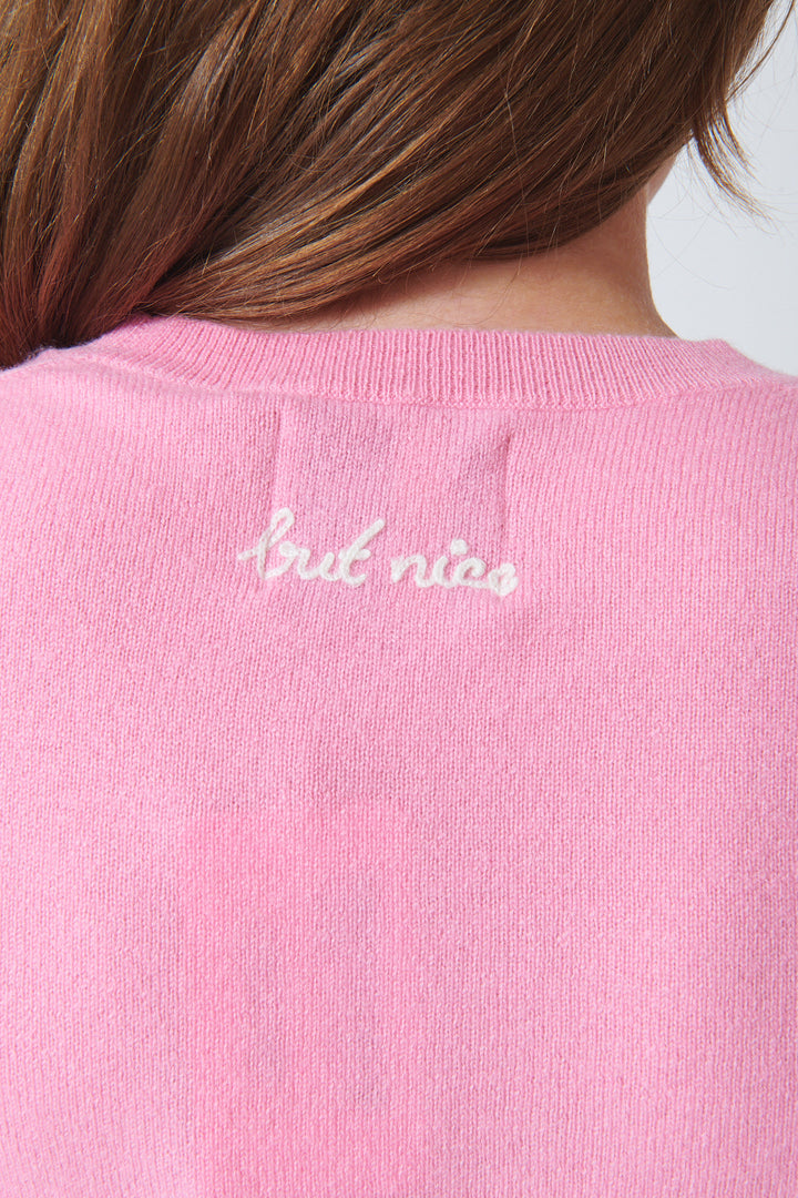 Julia wearing Jumper 1234 Naughty Crew rear/detail view