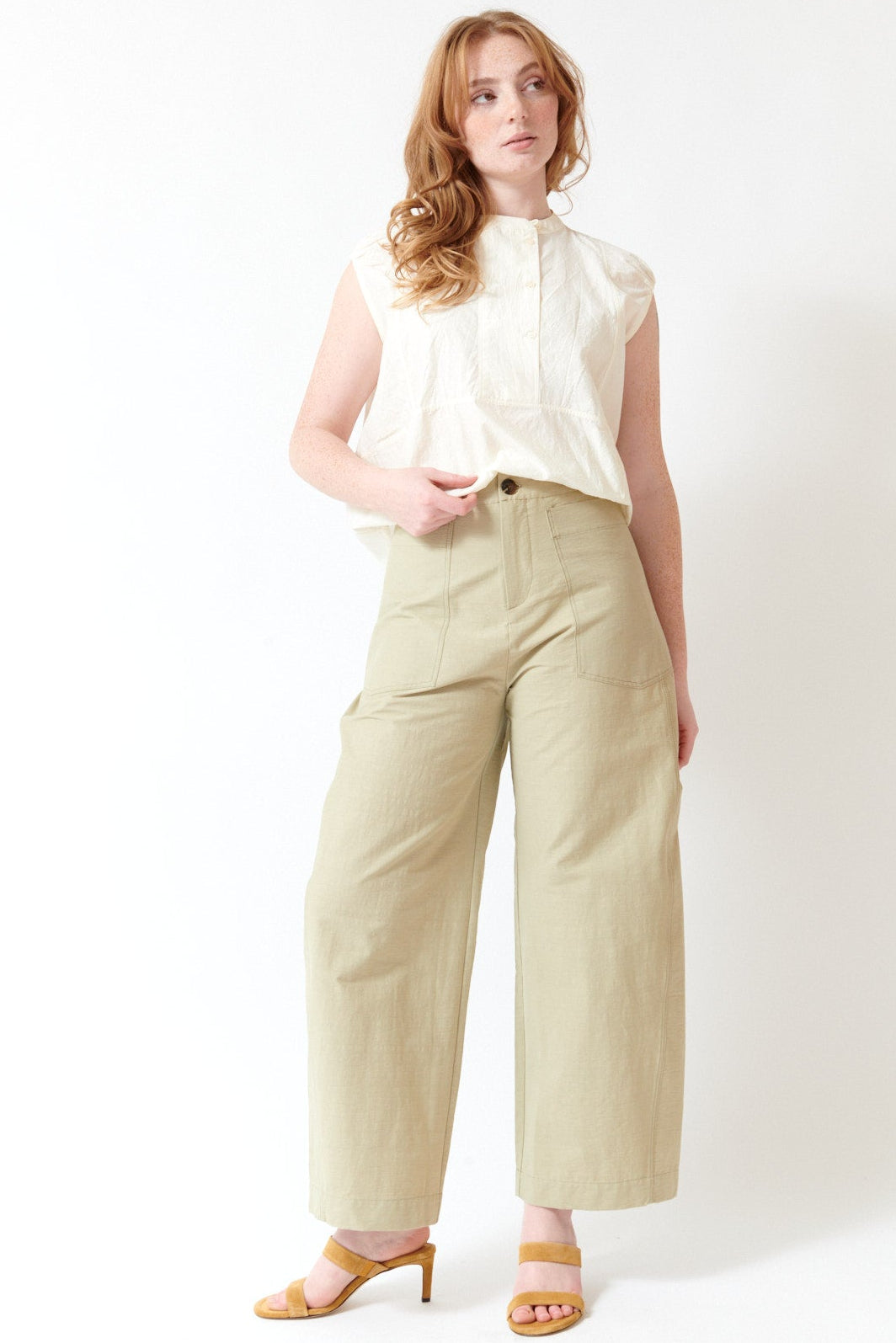 Waverly wearing Soeur Organic Cotton Hero Trousers front view