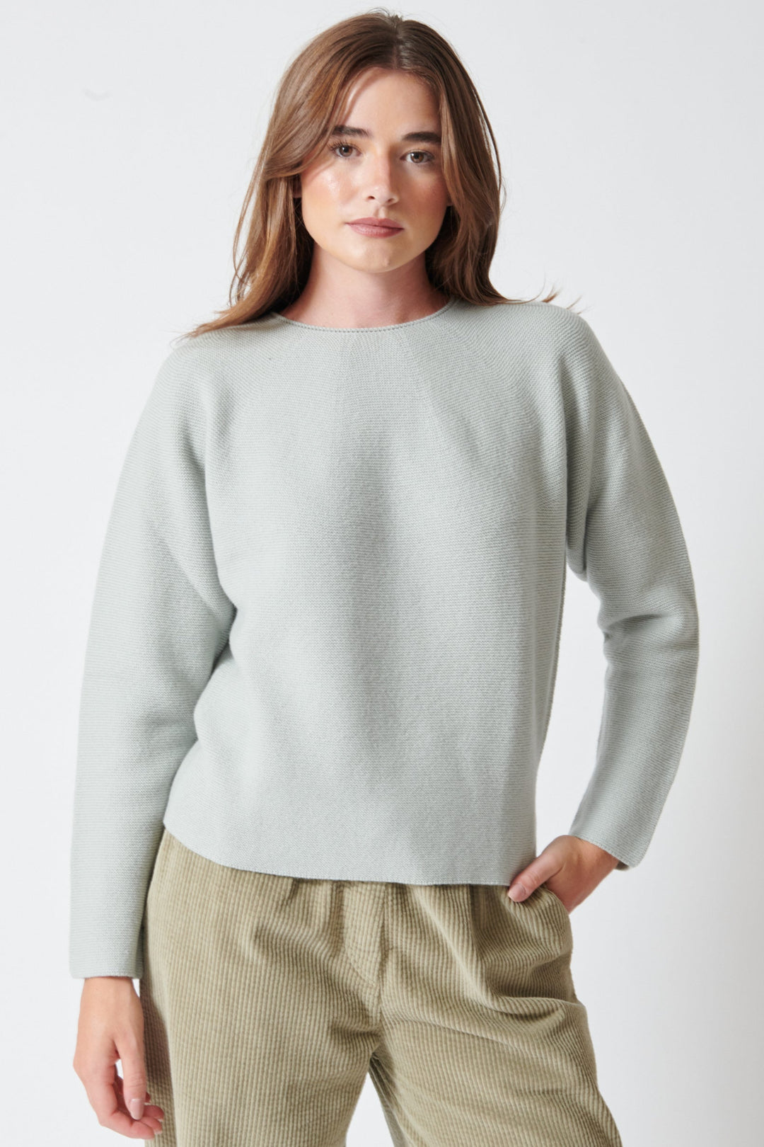 Julia wearing Christian Wijnants Kopano Sweater front view