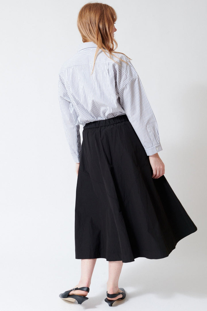 Waverly wearing Fabiana Pigna Ebba Italian Paper Taffeta Skirt Nebula in Nubula, front view.