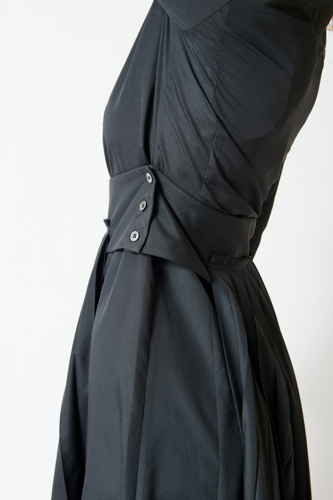 Madi wearing WE-AR4 The Waltz Dress side/detail view