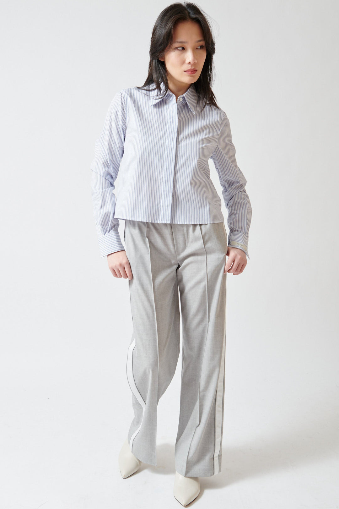 Lilly wearing WE-AR4 The Chaplin Trouser front view