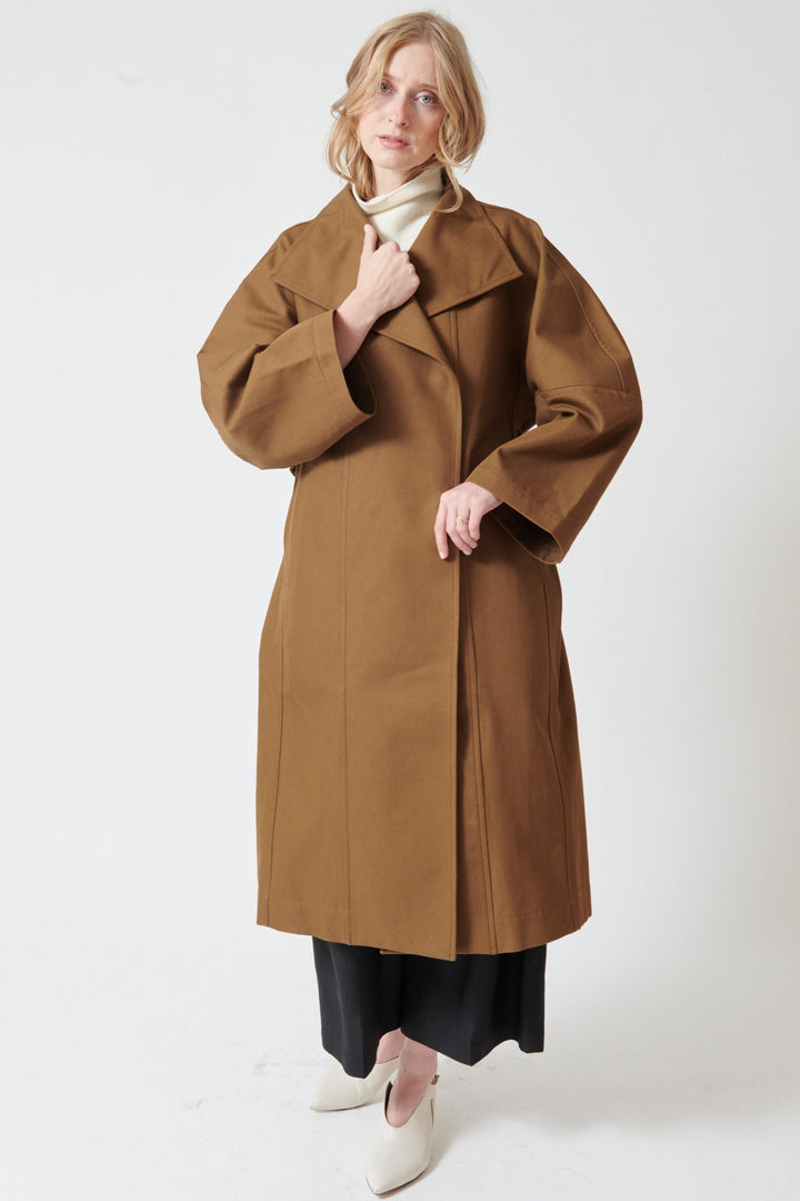 Madi wearing Christian Wijnants Cuwanak Coat front view