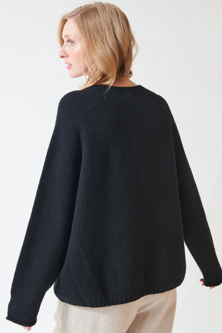 Madi wearing Pas de Calais Cashmere Blend Lambs Wool Pullover rear view