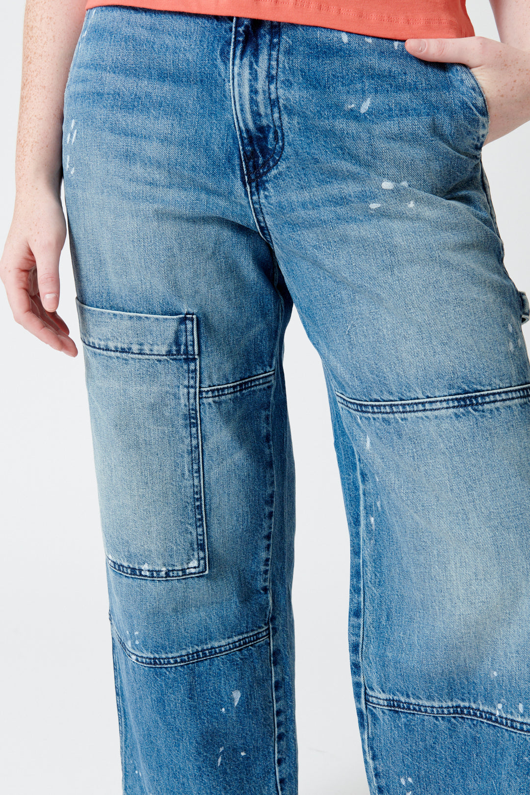 Waverly wearing ASKK NY Carpenter Mammoth front/detail view