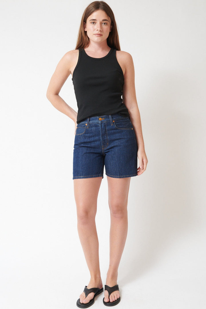 Julia wearing Jamie Haller The Tailor Short front view