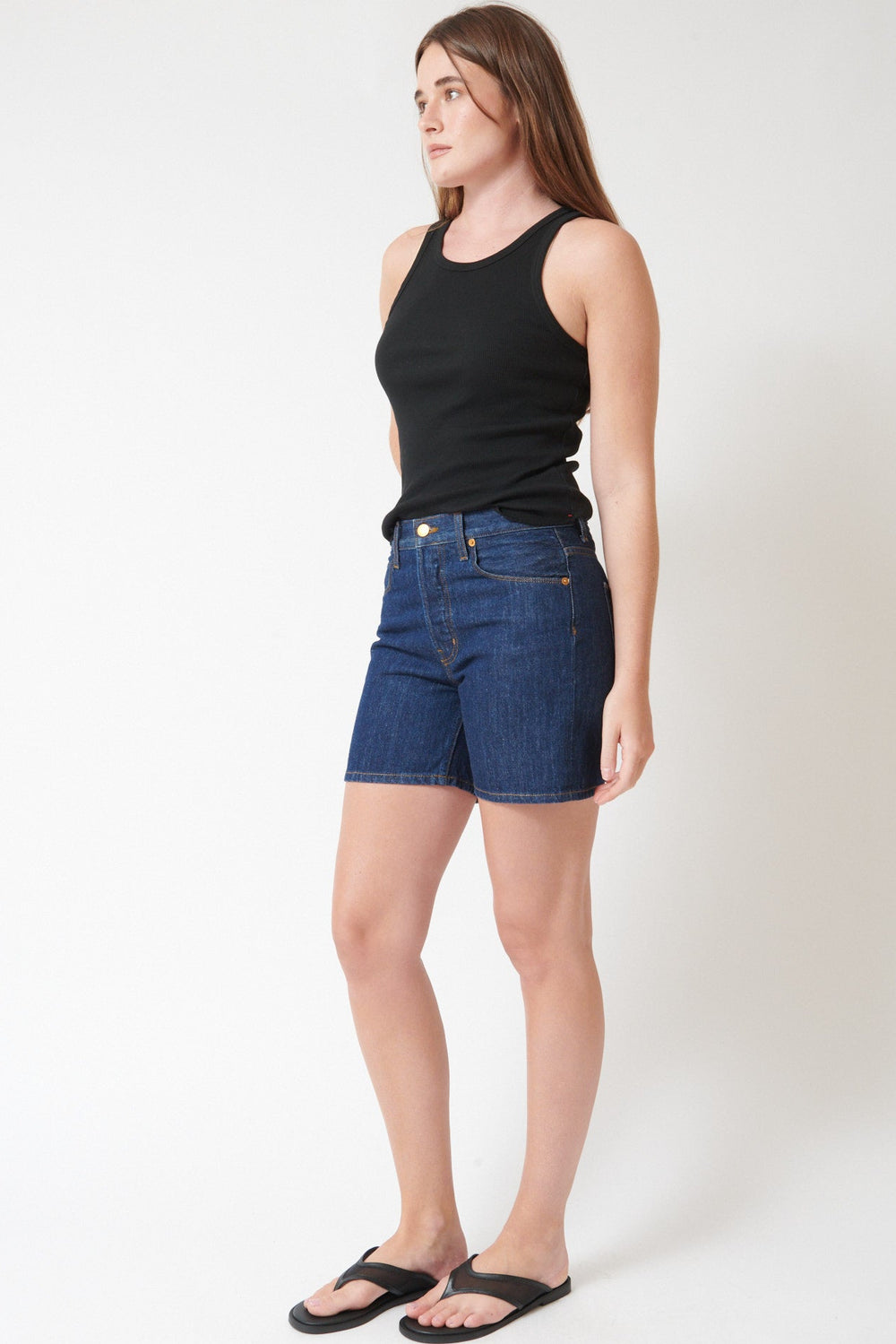 Julia wearing Jamie Haller The Tailor Short front view