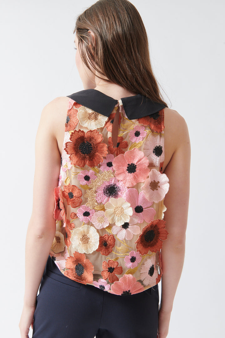 Angela wearing Dorothee Schumacher Blooming Meadow Top rear view