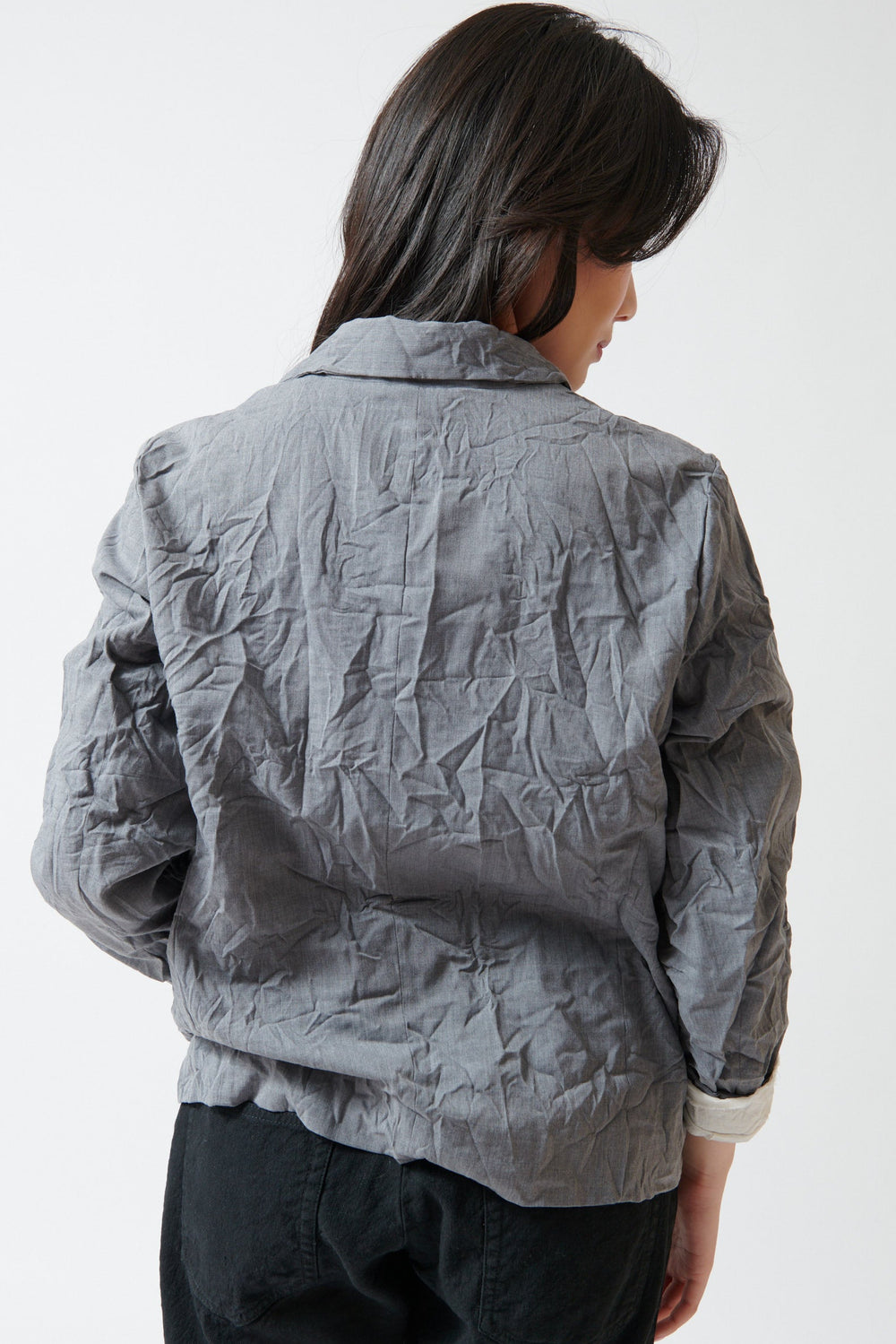 Lilly wearing Pas de Calais Wool Blend Twill Jacket rear view
