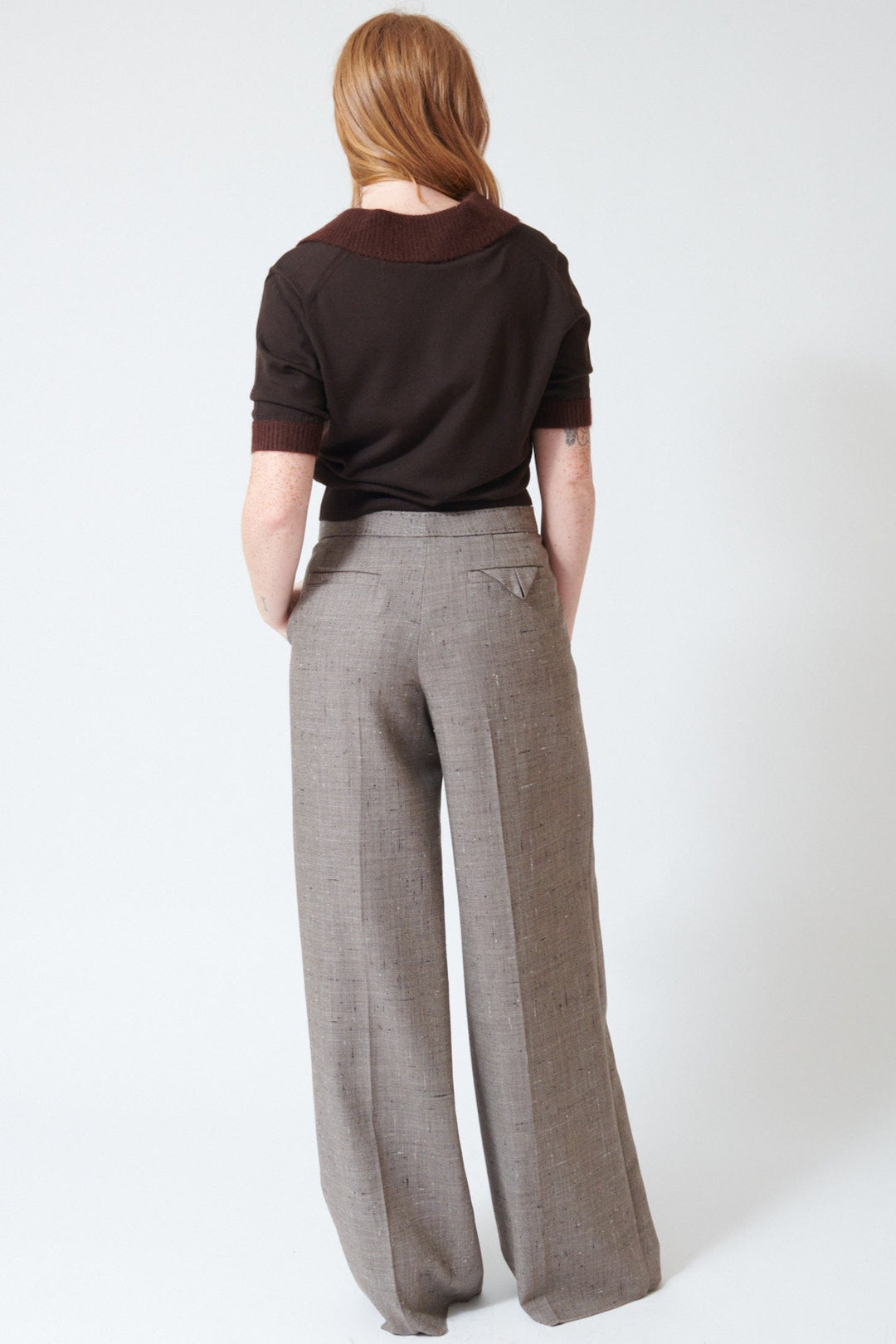Julia wearing Dorothee Schumacher Casual Attraction Pants rear view