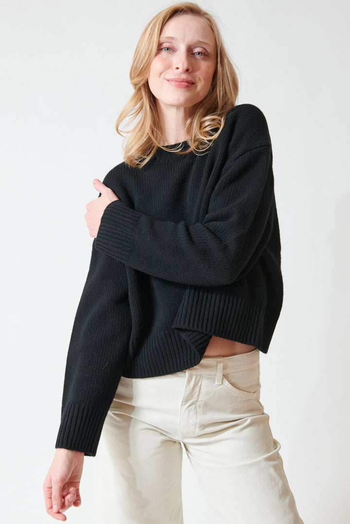 Madi wearing Nili Lotan Haisley Sweater front view