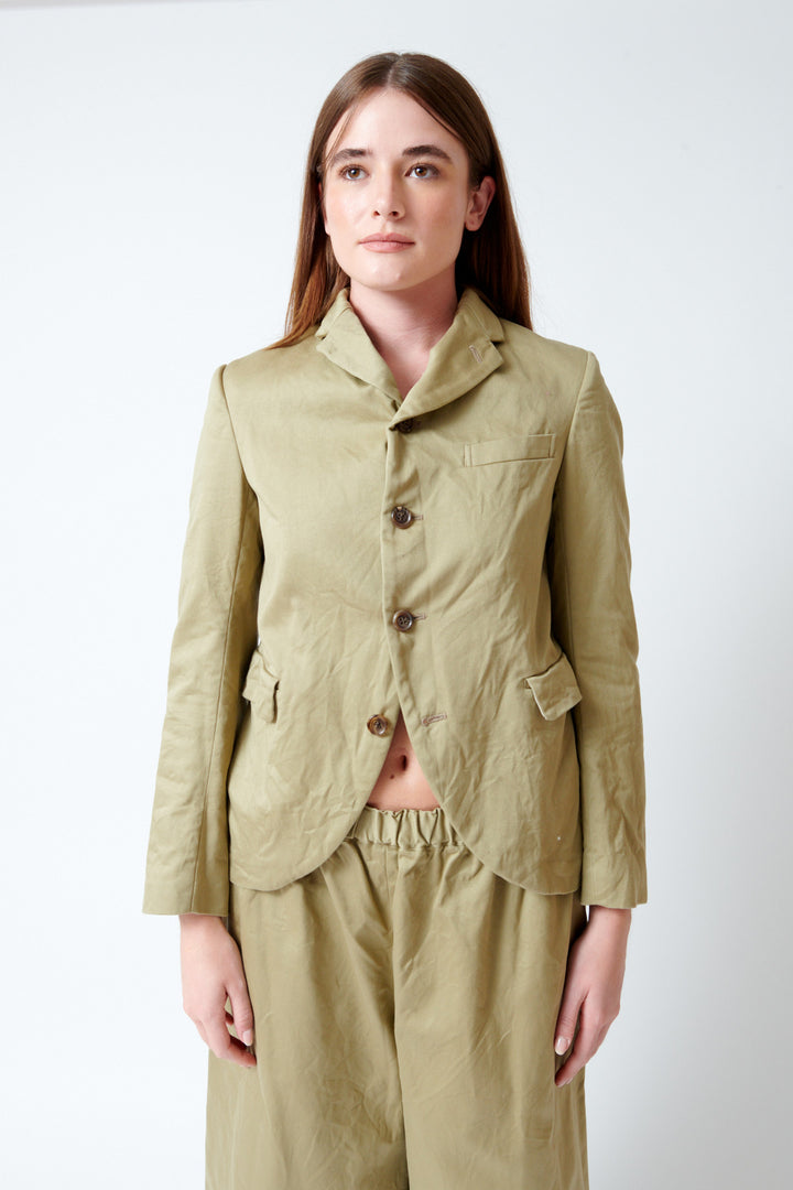 Julia wearing Comme des Garçons Rounded Scout Jacket front view
