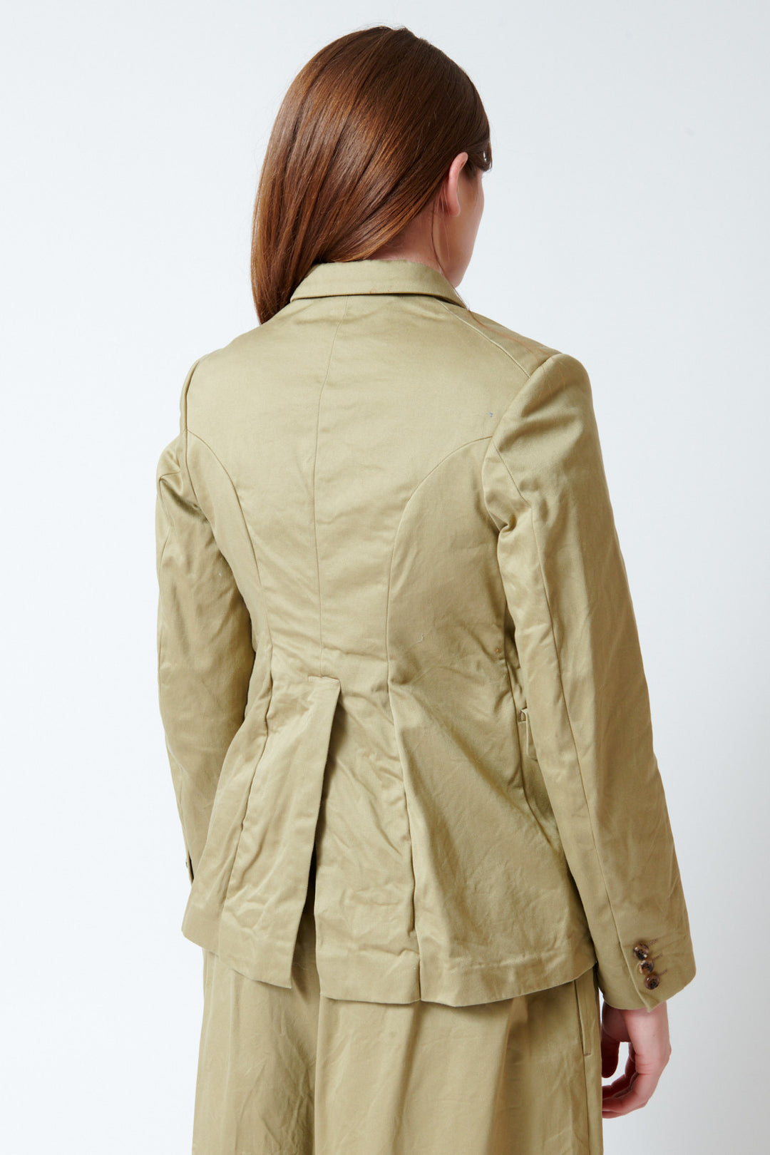 Julia wearing Comme des Garçons Rounded Scout Jacket rear view