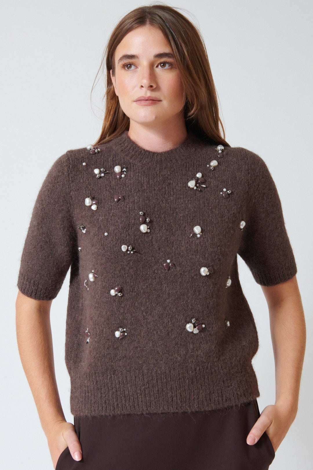 Julia wearing Dorothee Schumacher Loving Touch Pullover front view