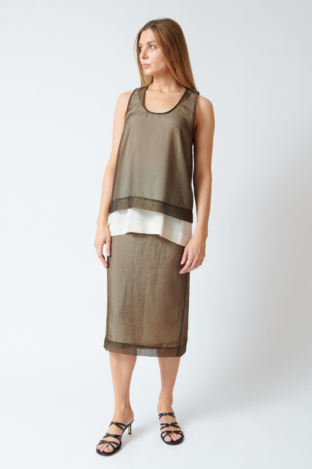 Mari wearing Tela Tango Skirt front view