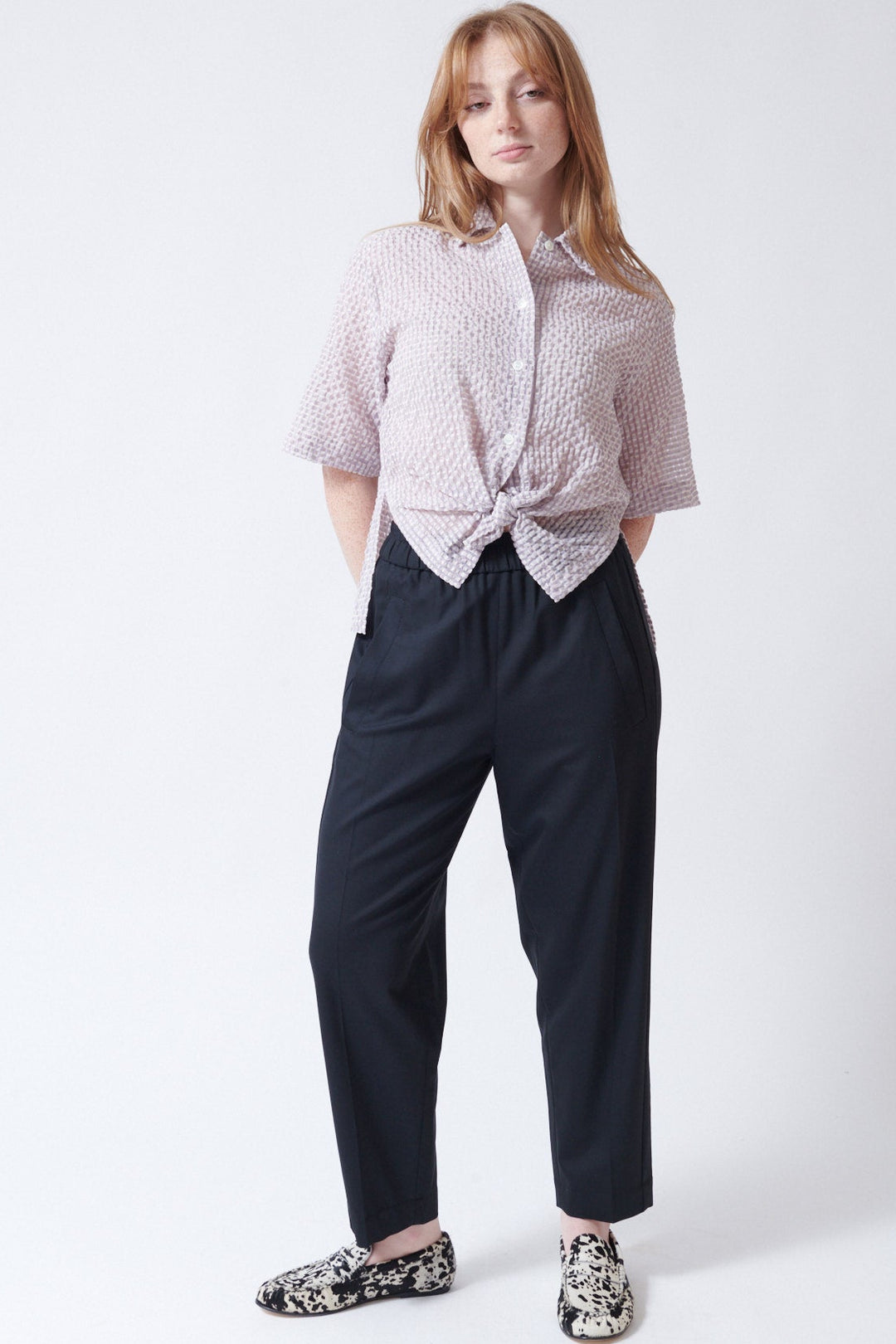 Waverly wearing Tela Kilo Trousers front view