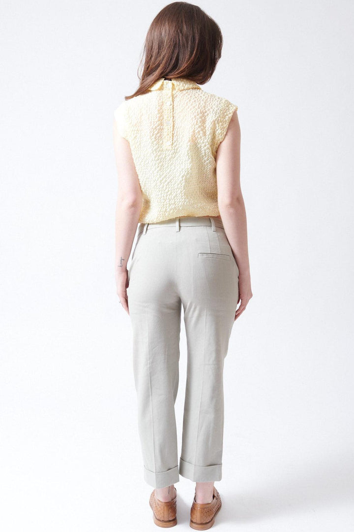 Sophie wearing Tela Andrew Trousers rear view