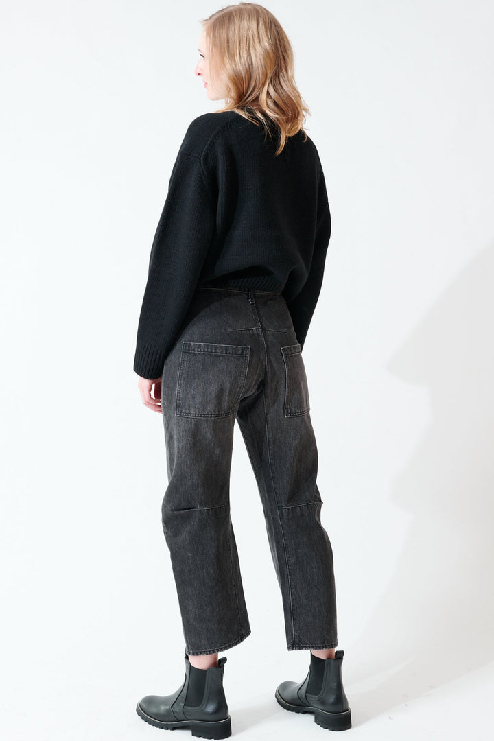 Madi wearing Nili Lotan Shon Jean rear view