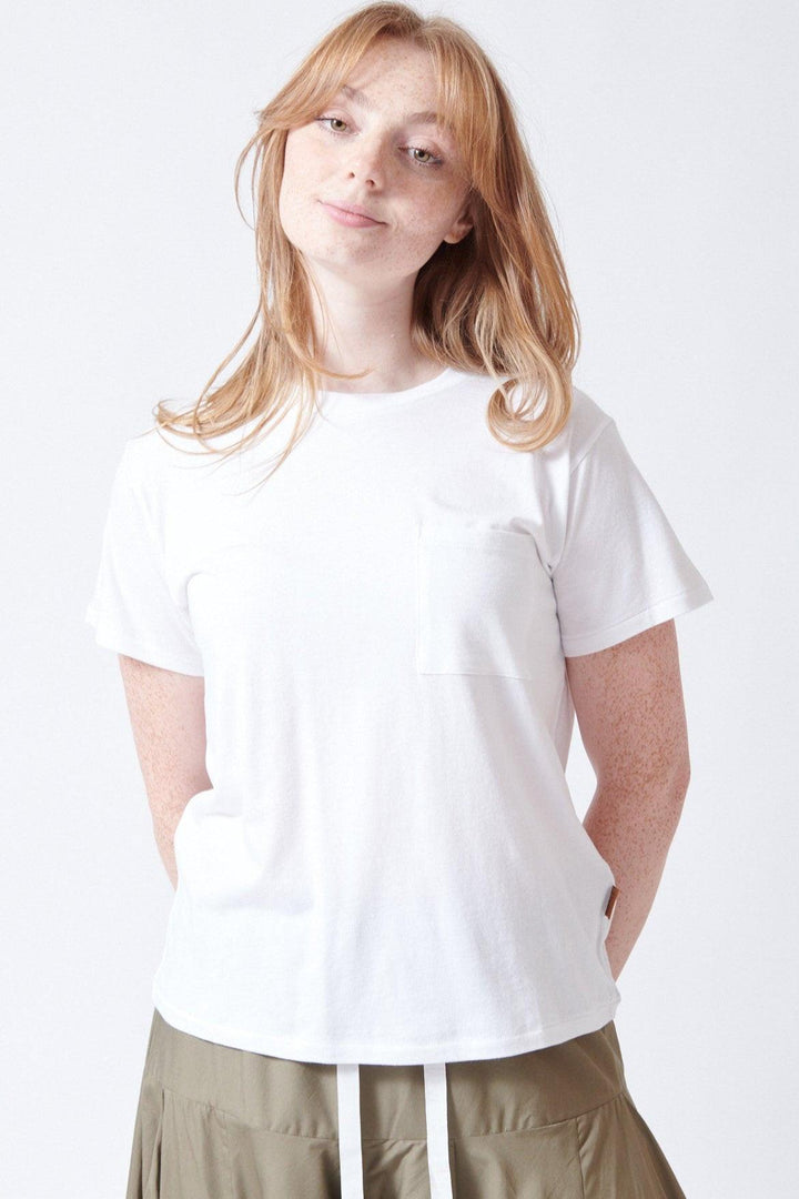 Waverly wearing Jamie Haller The Pocket Tee front view