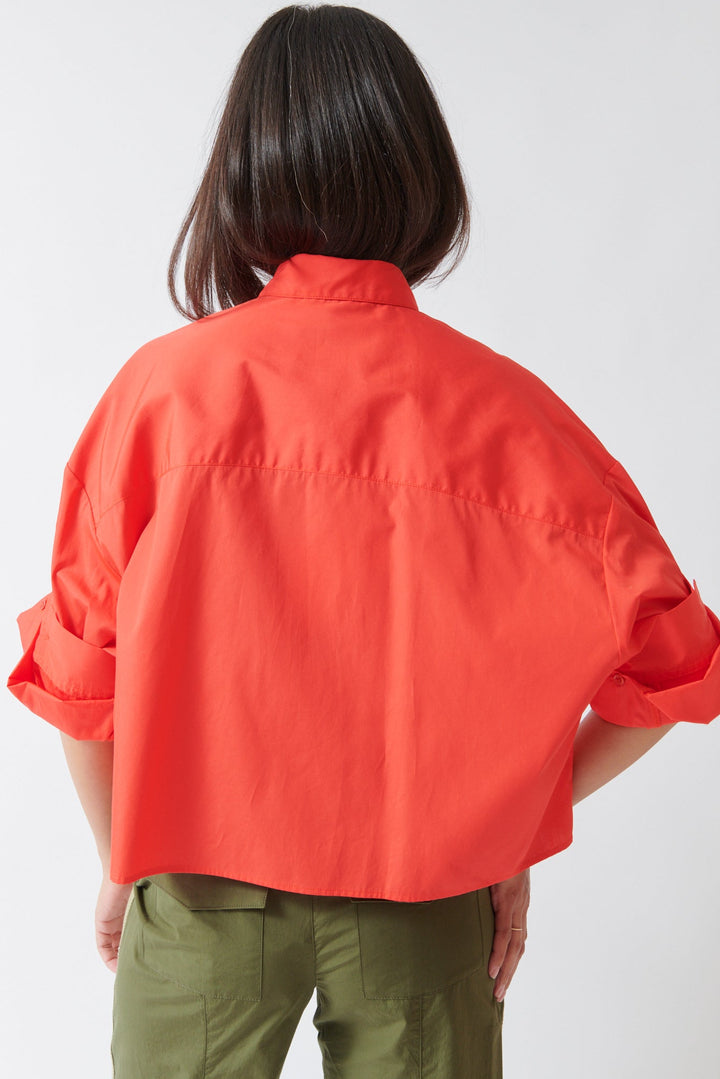 Amanda wearing TWP The Next Ex Shirt rear view