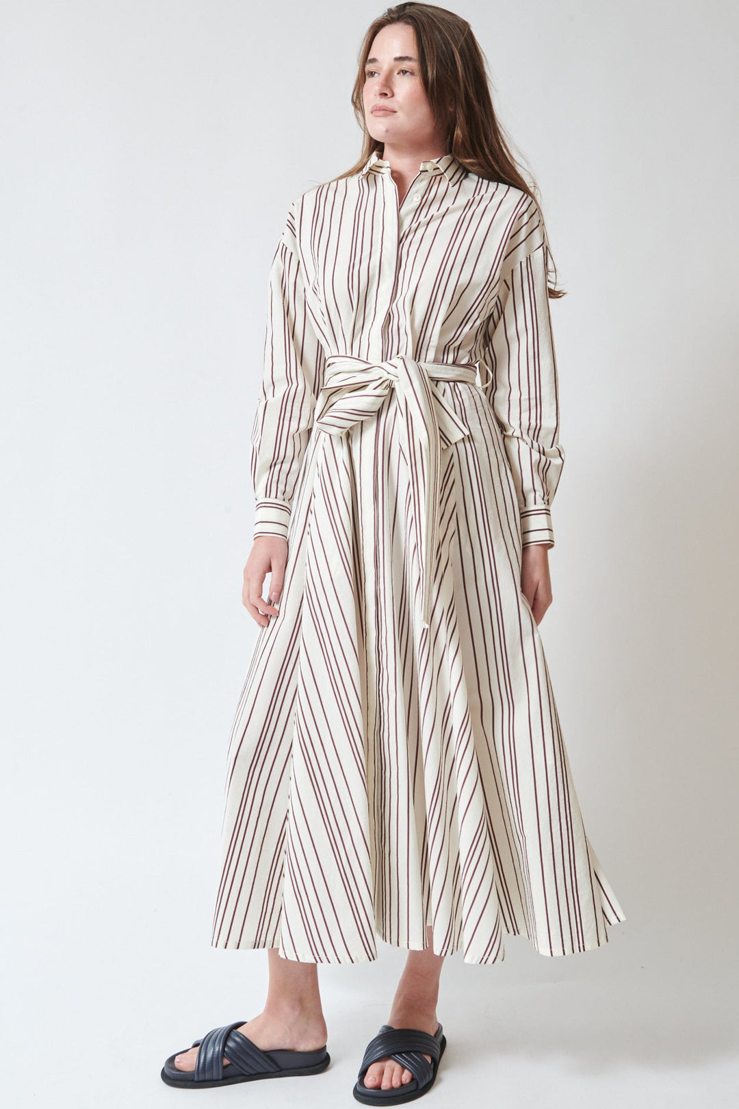 Odeeh Fancy Stripe Dress Burgundy Burgundy / 38 (US 6)
