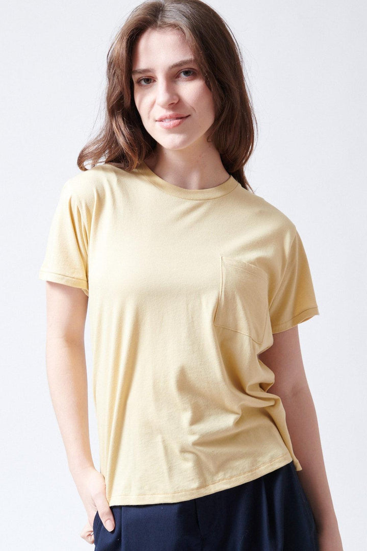 Sophie wearing Jamie Haller The Pocket Tee front view