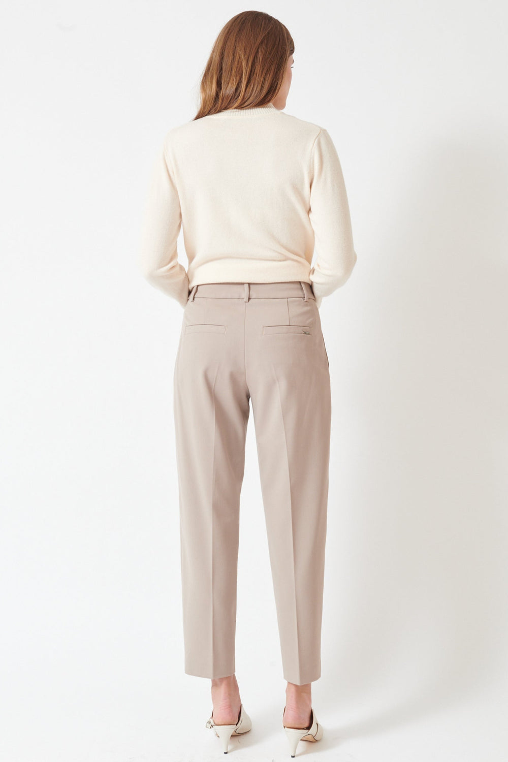 Julia wearing Seventy Essential Seven Zero Trouser rear view
